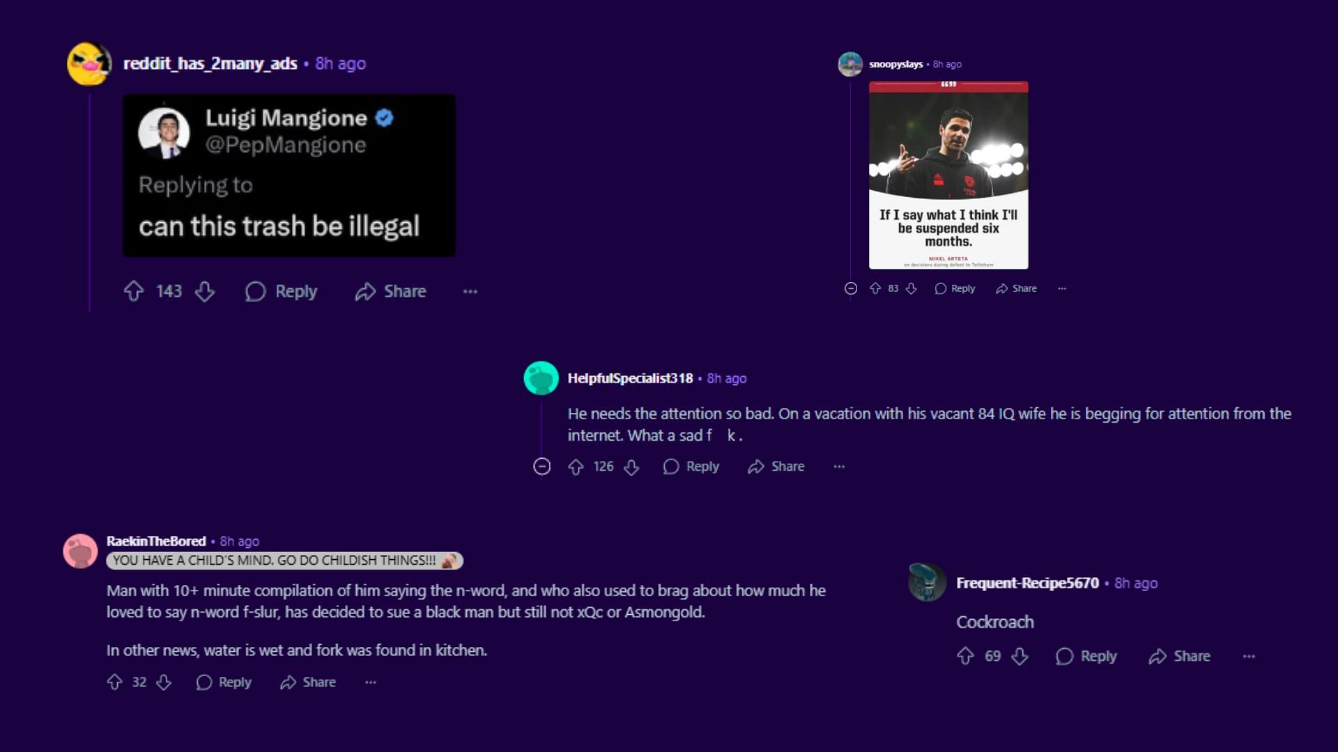 More reactions from a "snark" subreddit, a majority of users criticized Ethan Klein for going against SeanDaBlack (Images via r/LeftoversH3/Reddit)